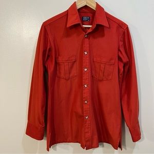 The Men's Shop JCPenney Button Down Shirt Long Sleeve Vtg Burnt Orange Men's M